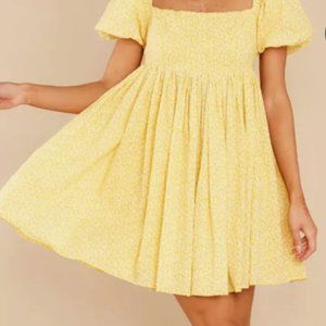 Mable Yellow babydoll dress
